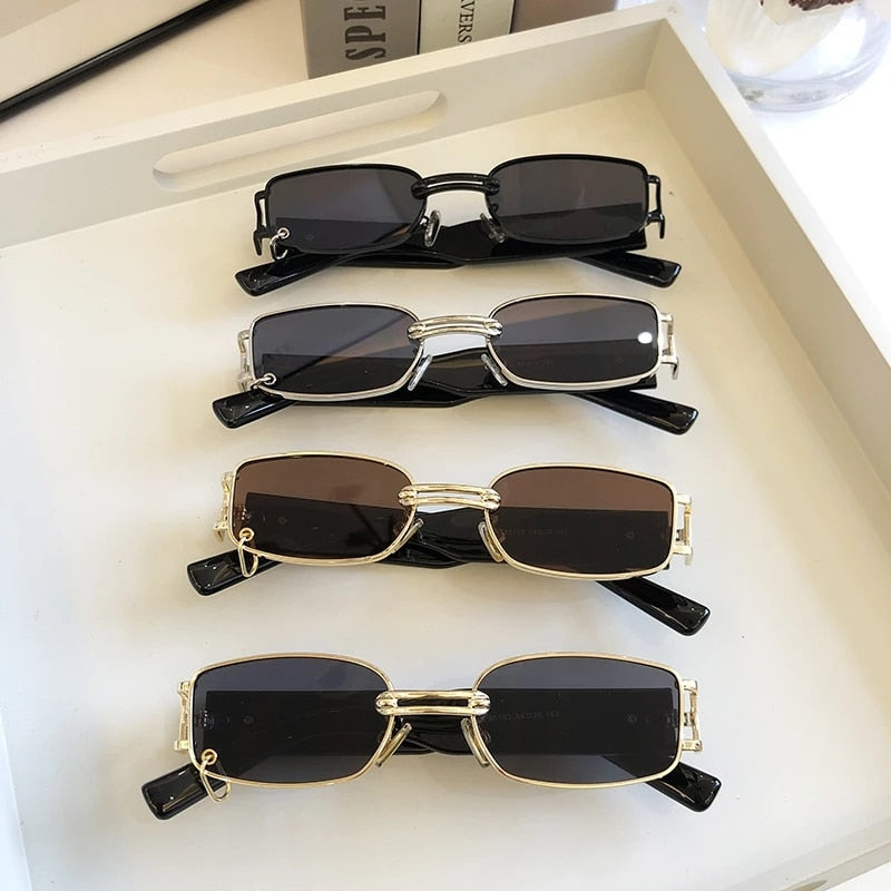 Luxury Designer Black Rectangle Sunglasses For Women And Men With