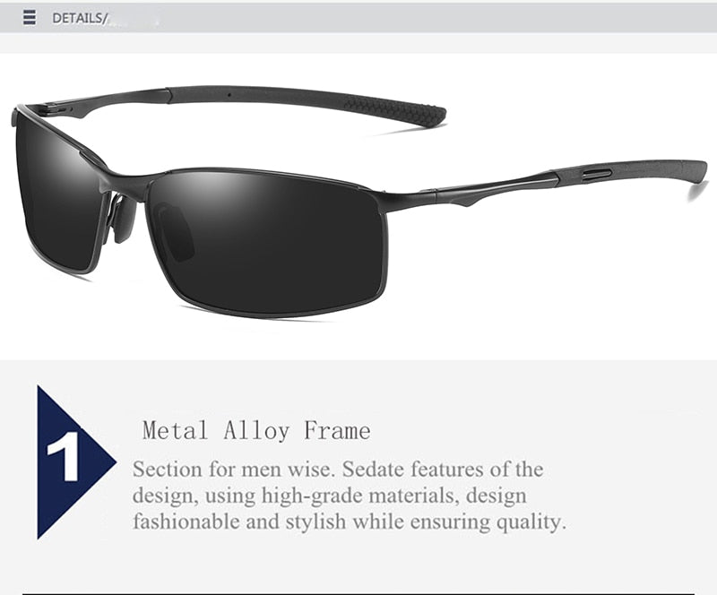 New Men′s Metal Frame Polarized Sun Glasses High Quality Drivers