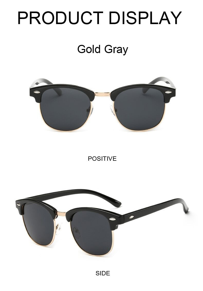 Half Frame Polarized Sunglasses Man Woman Luxury Brand Designer Sun Gl